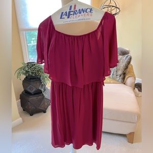 NWOT!  Alice + Olivia size M burgundy silk dress with exposed back zipper.